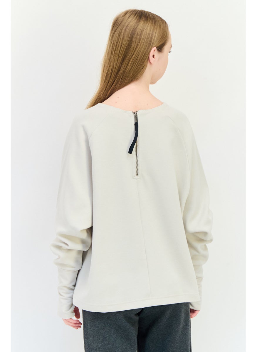Adidas X Parley Women Sportswear Fit Long Sleeve Outdoor Sweatshirt, Beige