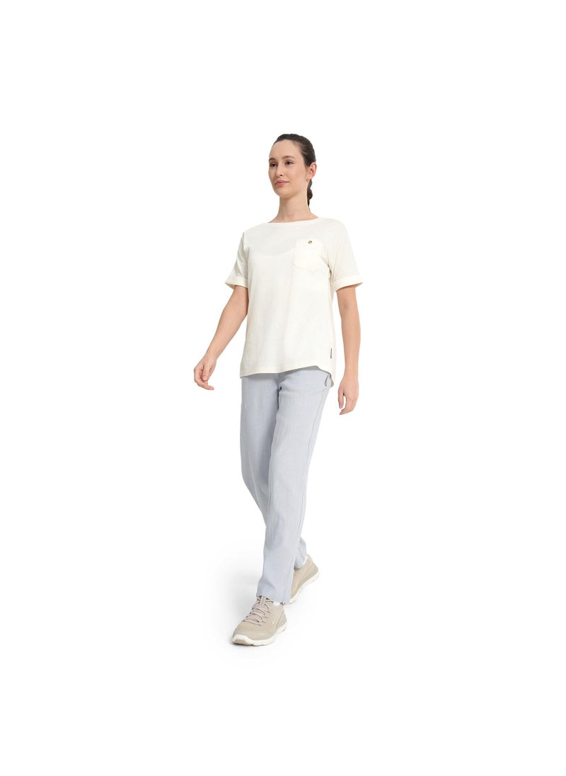 Outventure Women's Light Grey Trousers – Water-Repellent, 3 Pockets, Reflective Elements, Comfortable Fit, Ideal for Travel & Outdoor Adventures