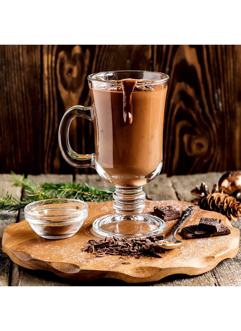 KELVEE Irish Glass Coffee Mugs Latte Cups Set of 2 Cappuccino and Hot Chocolate Mugs with Handle Clear Glass Mugs for Hot Beverages 300ML