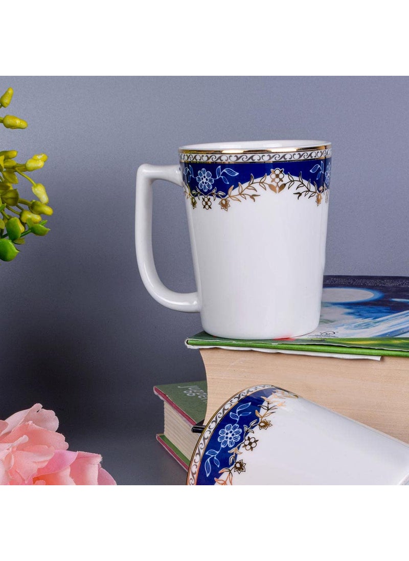 Deco Pride Coffee Mug Set of 6 Pcs Elegant Printed Design Tin Box Packaging Gift Set 469709G 210 ml