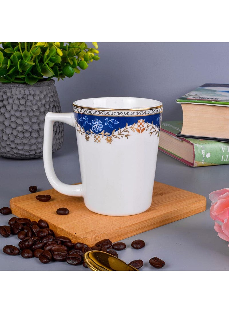 Deco Pride Coffee Mug Set of 6 Pcs Elegant Printed Design Tin Box Packaging Gift Set 469709G 210 ml