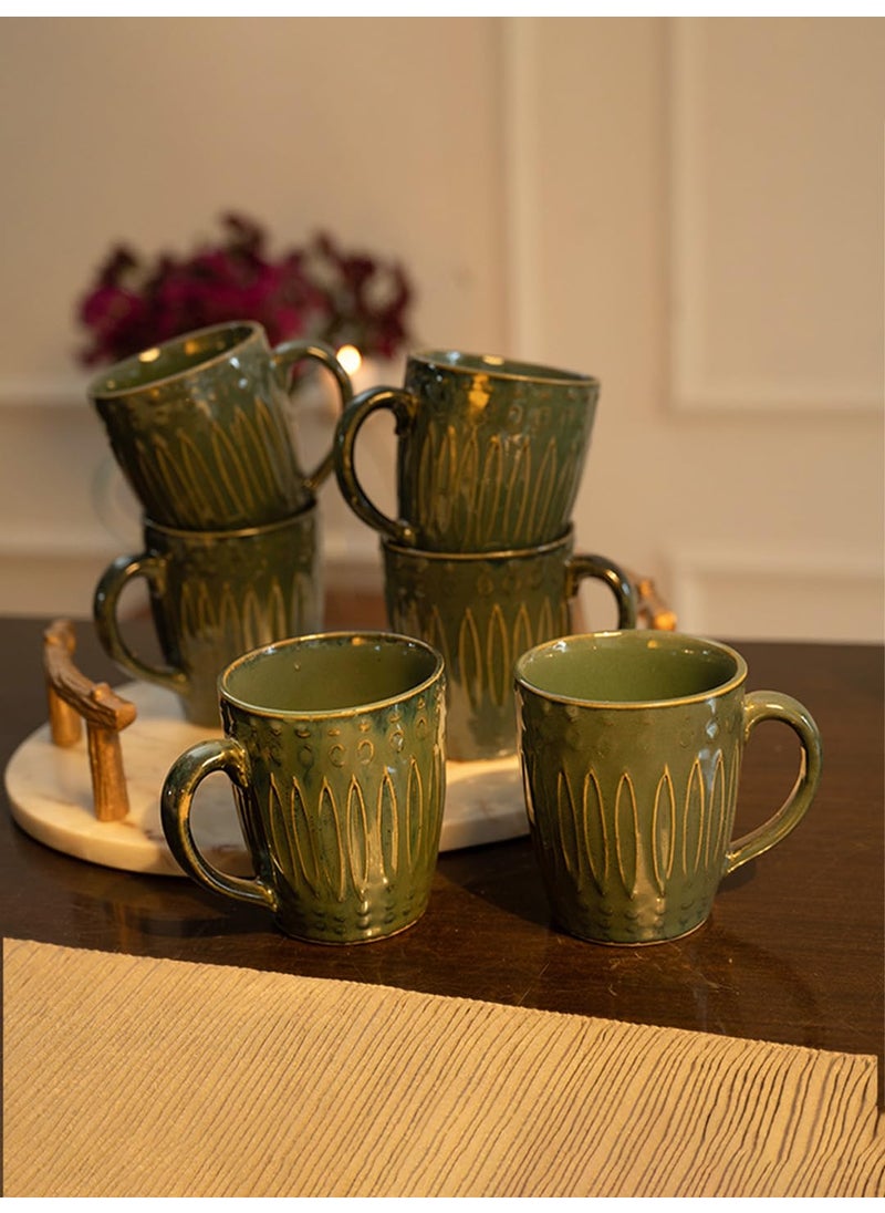 Aravalii Hummingbird MugsGift Arcadia Hummingbird Copper Pipe Coffee Mug Set of 246 Ceramic Mugs to Gift to Best Friend Tea Mugs 300 mlMicrowave Safe Coffee Mugs Studio Pottery