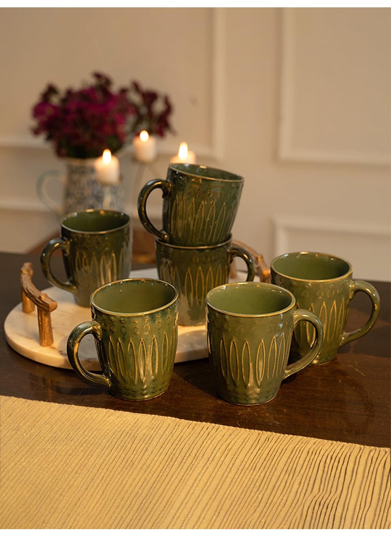 Aravalii Hummingbird MugsGift Arcadia Hummingbird Copper Pipe Coffee Mug Set of 246 Ceramic Mugs to Gift to Best Friend Tea Mugs 300 mlMicrowave Safe Coffee Mugs Studio Pottery