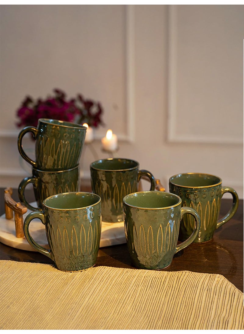Aravalii Hummingbird MugsGift Arcadia Hummingbird Copper Pipe Coffee Mug Set of 246 Ceramic Mugs to Gift to Best Friend Tea Mugs 300 mlMicrowave Safe Coffee Mugs Studio Pottery