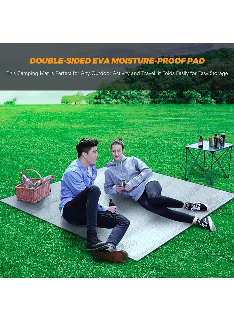 CPEX Aluminum Foil Sleeping Mattress Insulation Mat Pad for Outdoor Camping Picnic Waterproof Foldable Beach Mat 2M x 2M