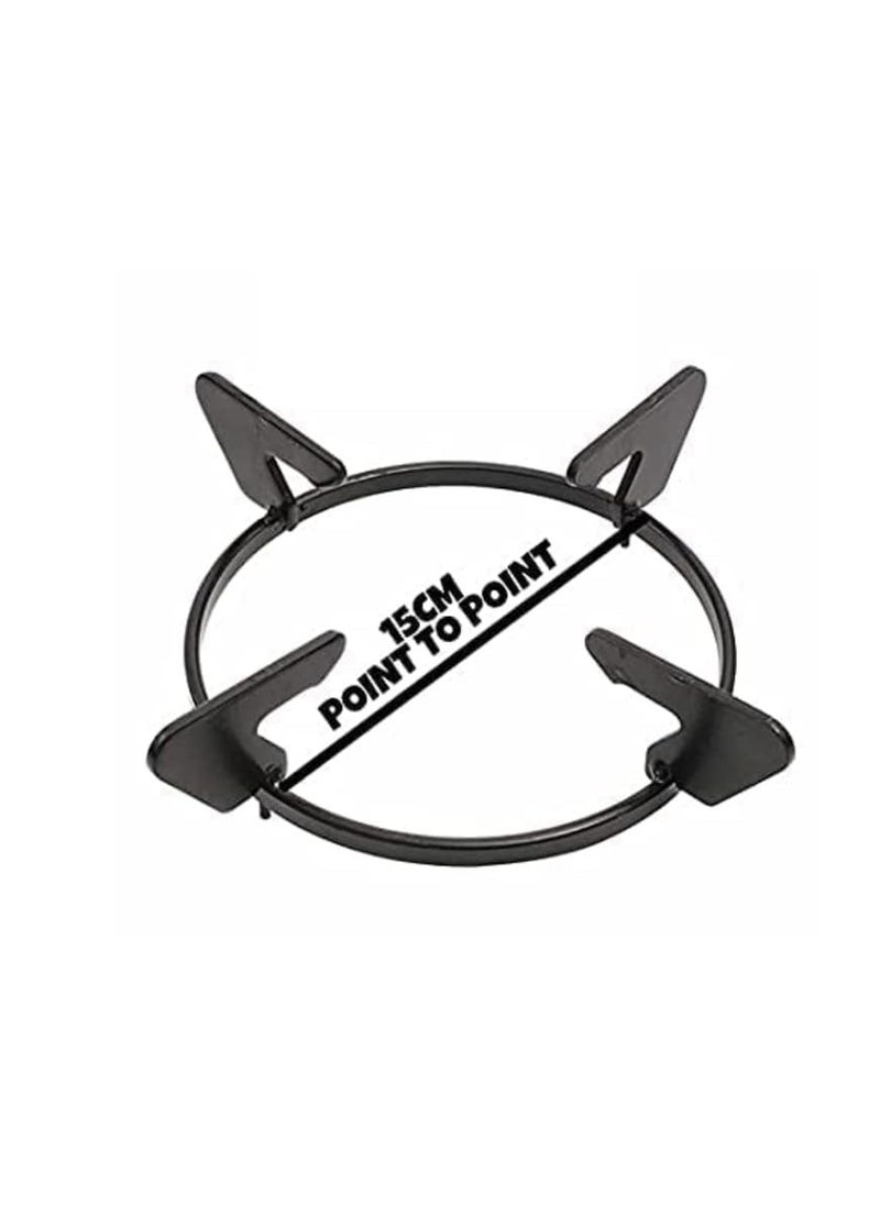 SARFI Gas Stove Pan Support Round Shape Size 15x15x5cm Black Colour MaterialIron Pack of 3 Units