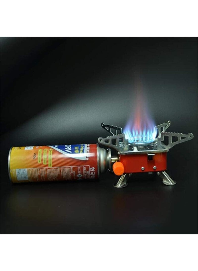 THE VENTI Portable Gas Stove Mini Portable SquareShaped 2800W Gas Butane Burner Camping Stove travelling Stainless Steel Cooking Stove Folding Furnace Stove with Storage Bag