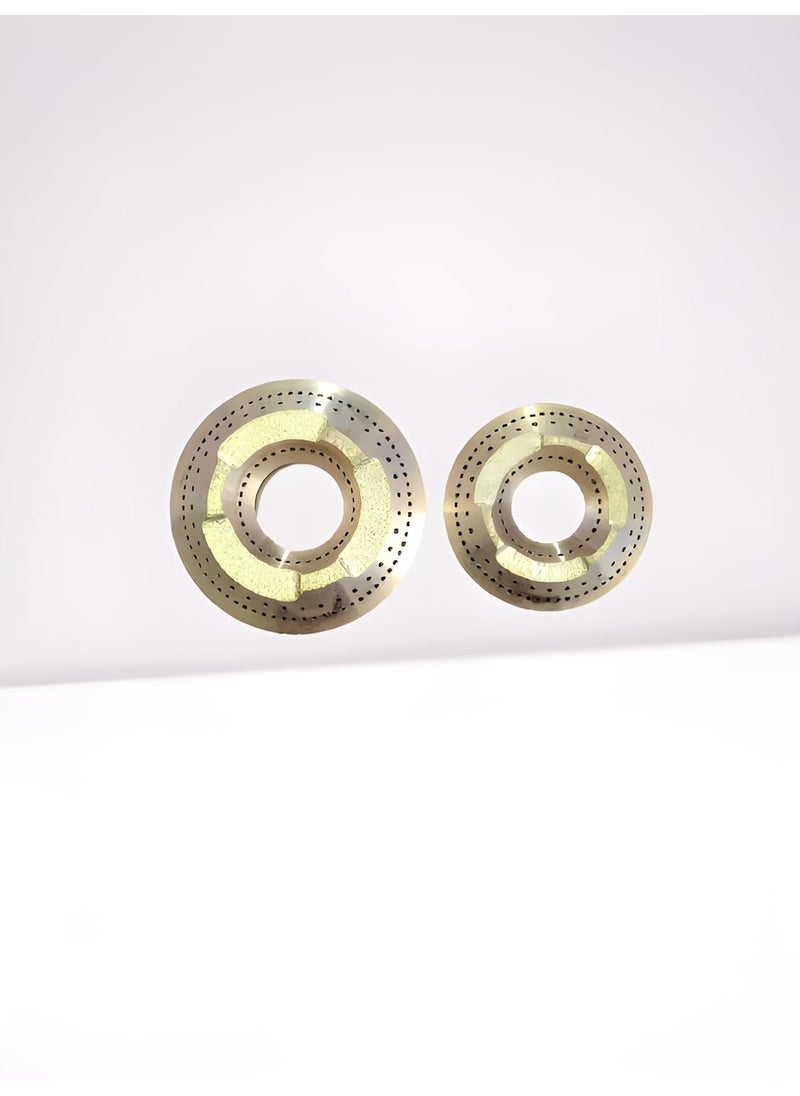 Poojay Gas Stove Burner Set Big Small Brass