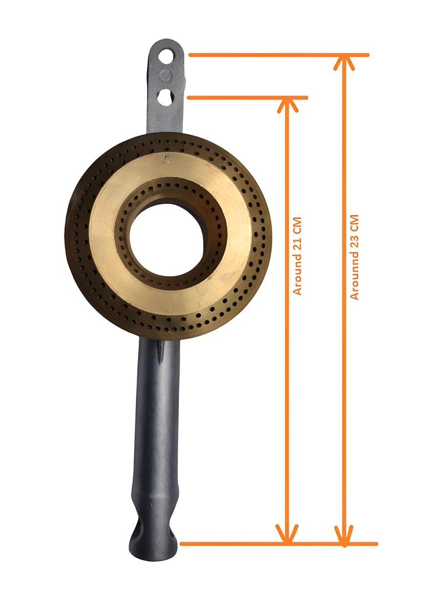 Poojay Gas Stove Burner Set Big Small Brass