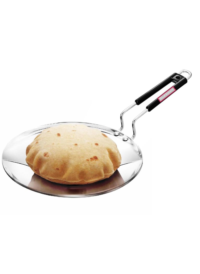 FLIXBLOOM Urban TriPlus Stainless Steel Triply Steel Aluminium Steel LPG Gas Stove Top Induction Base Tawa for RotiChapatiOmelette Mirror Finish