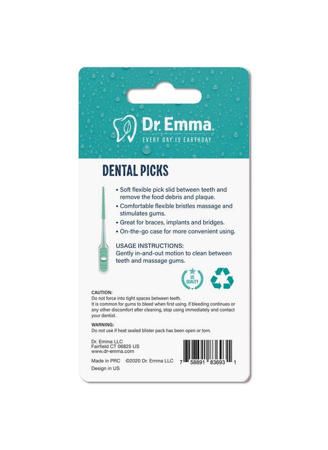 Soft Rubberized Dental Picks Mint Brush Picks, 100 Count (1 Packs, Mint)