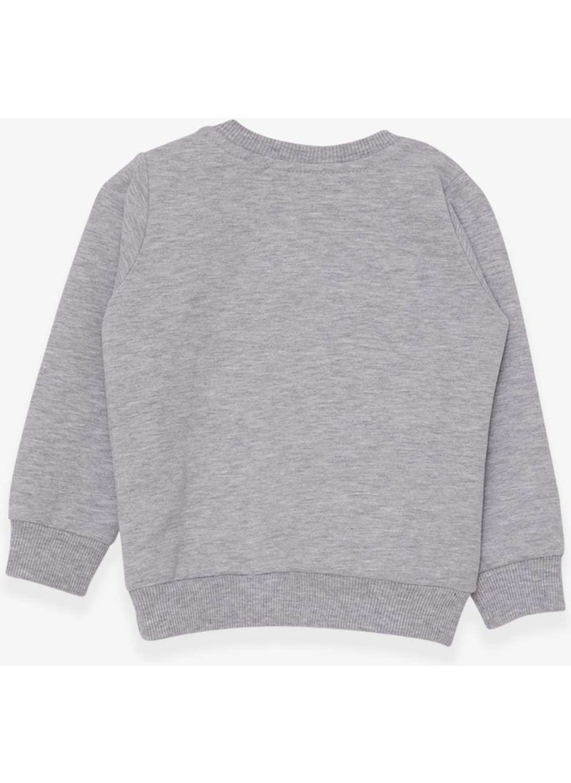 Girl Child Sweatshirt Printed Unicorn 1.5-5 Years, Gray Melange