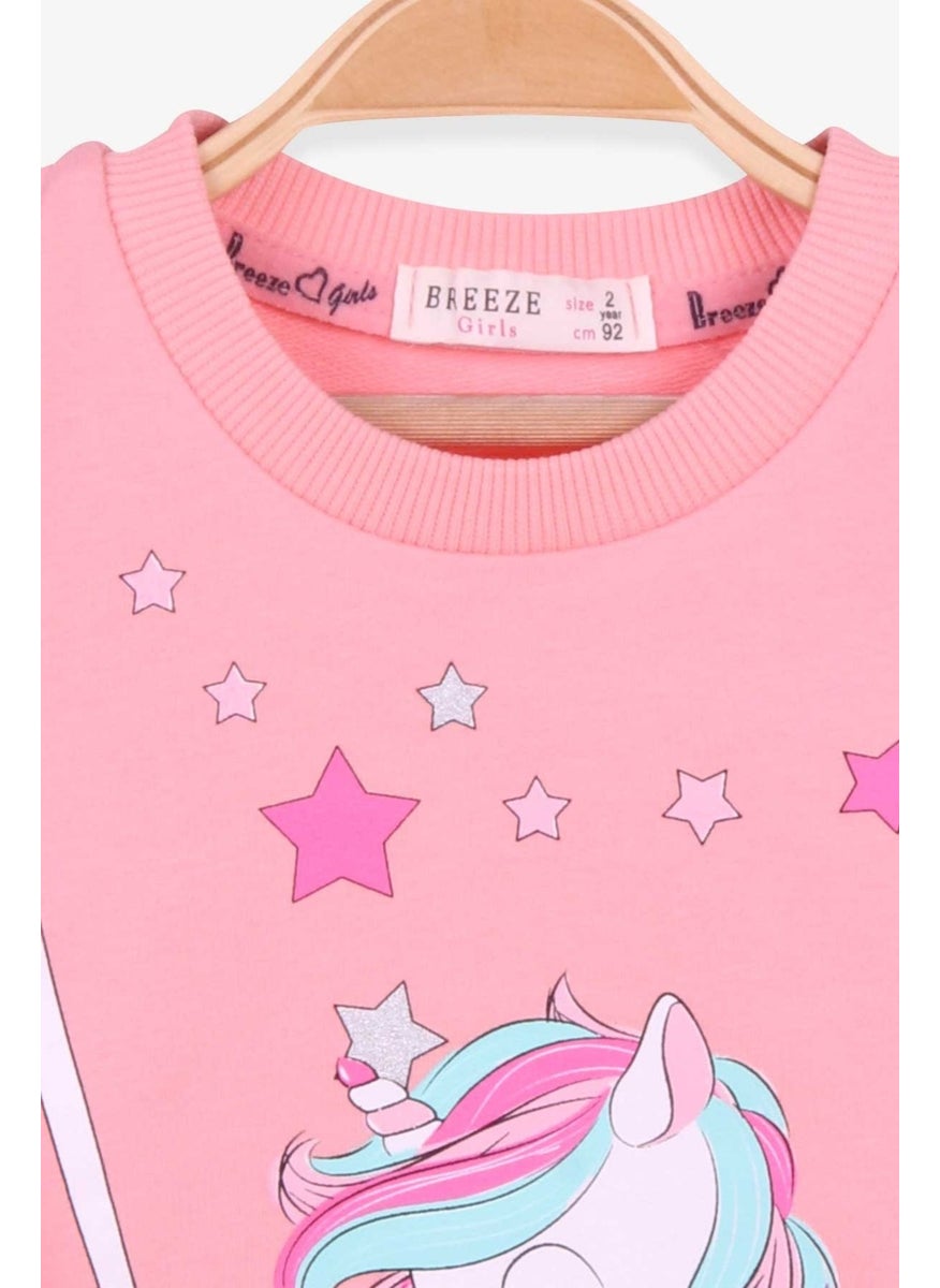 Breeze Girls' Sweatshirt Unicorn Salmon (2-6 Years)