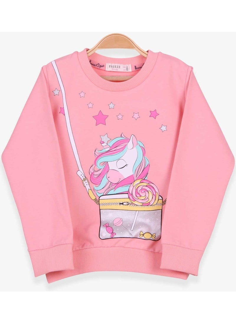 Breeze Girls' Sweatshirt Unicorn Salmon (2-6 Years)