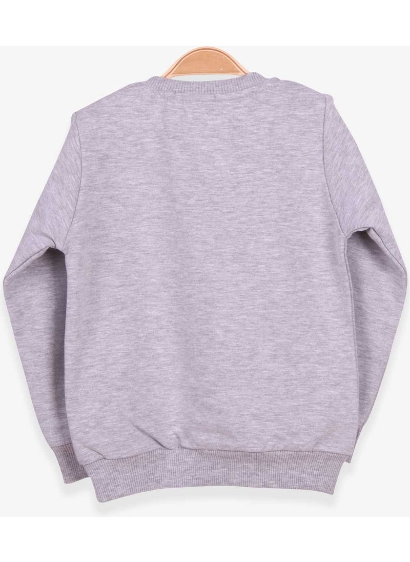 Girls' Sweatshirt Printed Sequin Unicorn Gray Melange (2-6 Years)
