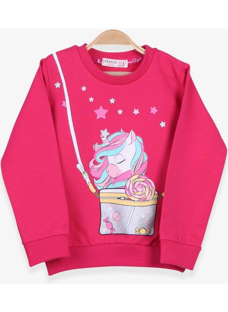 Girls' Sweatshirt Unicorn Fuchsia (2-6 Years)