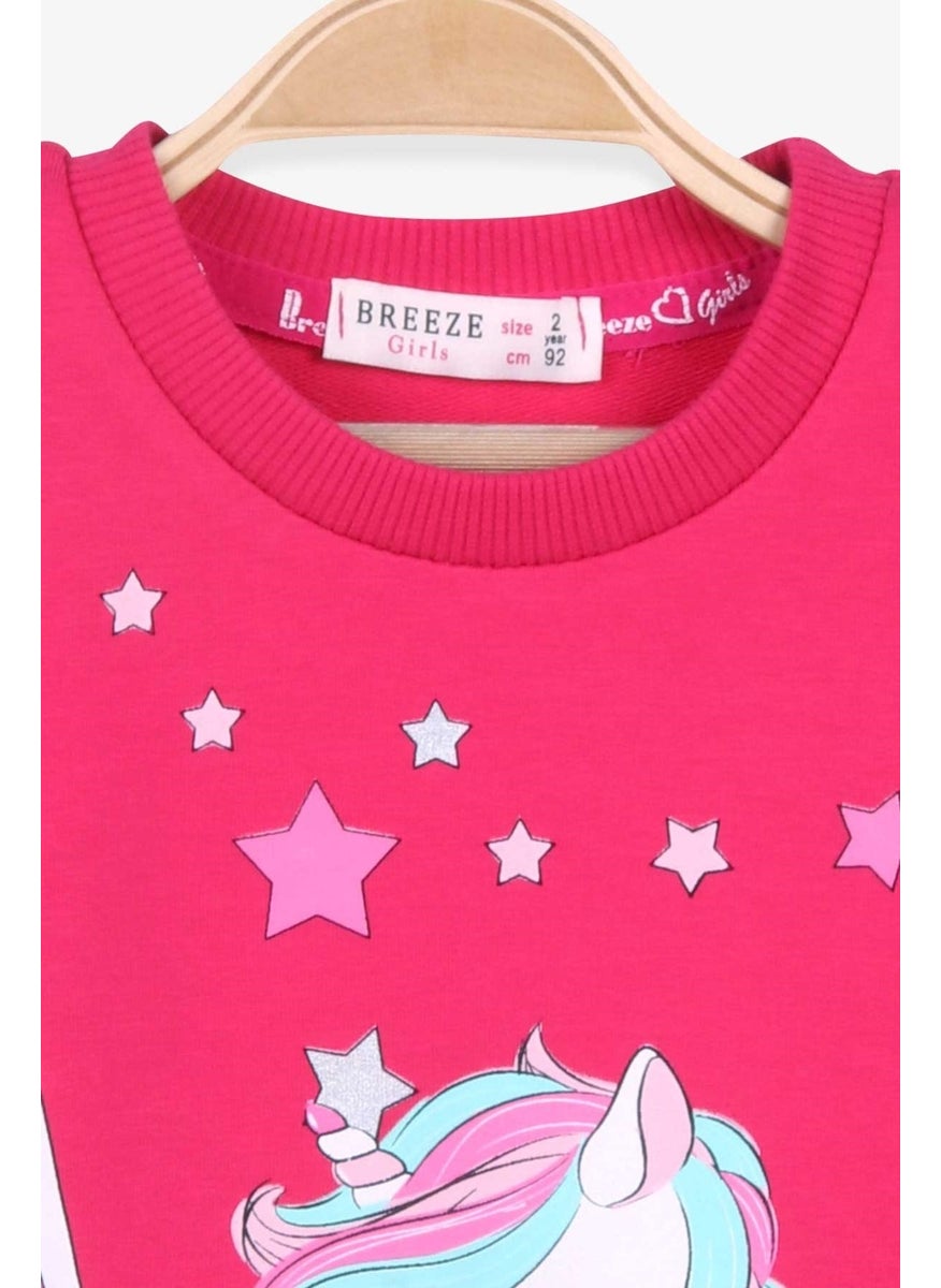 Girls' Sweatshirt Unicorn Fuchsia (2-6 Years)