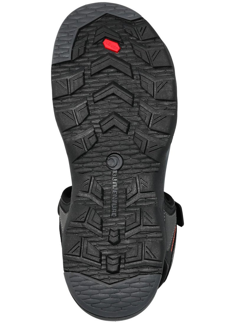 Men's Sandals Crete 3 Black, Outventure, Durable Straps, Comfortable Footbed, Adjustable Fit, Ideal for Outdoor Adventures and Casual Wear