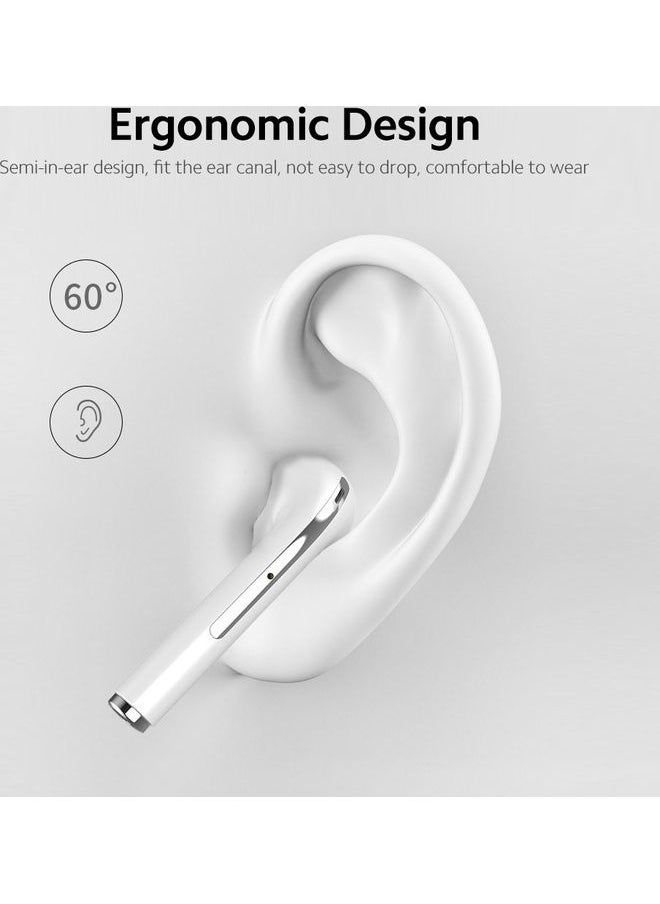 J18 Semi-In-Ear Wireless Bluetooth Headset White
