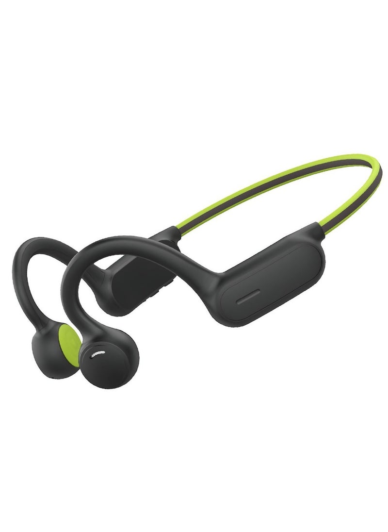 Bone Conduction Sports Bluetooth Headphones, Running Sports, Air Conduction Open Ear Headphones with Mic, IPX4 Waterproof 6D Surround Sound for Running Cycling Gym Driving Music Hiking (Green)
