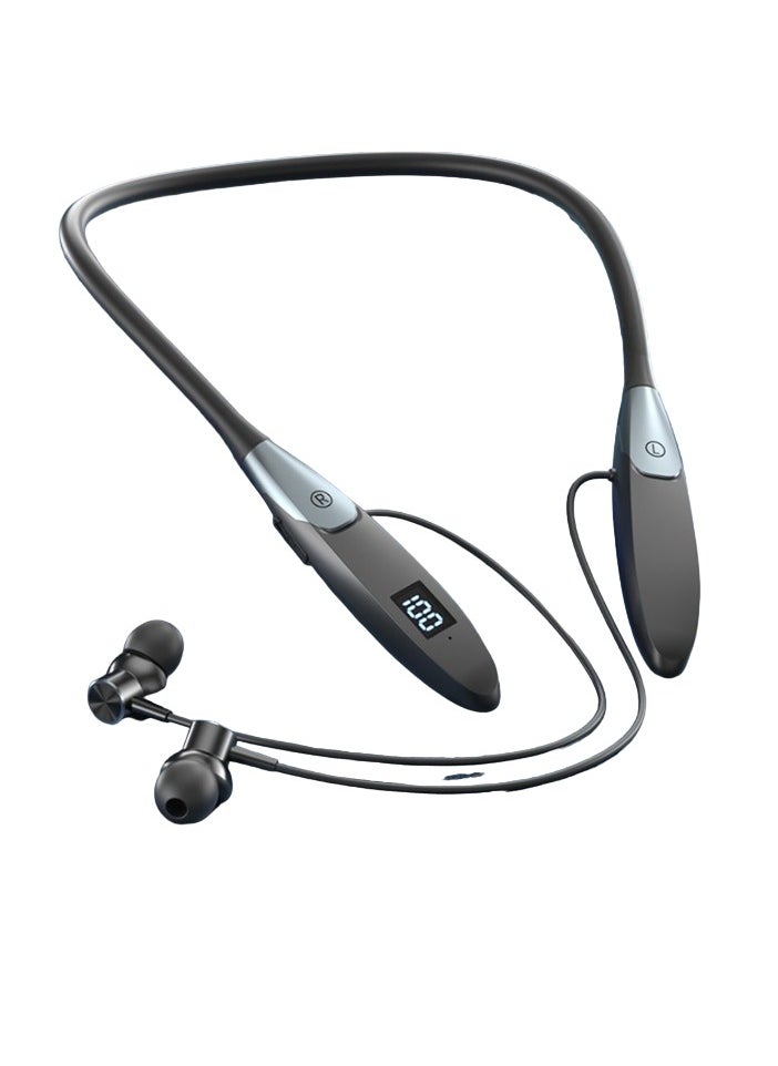 Wireless Headphones Lightweight Comfortable Bluetooth Neckband Earphones, Waterproof Durable Headset With Built In Mic, High Bass Sound Earbuds For Workout Running, (1pc, Black)
