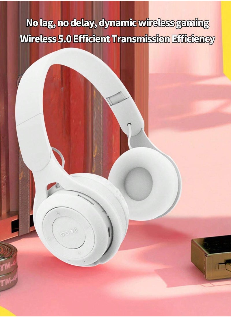 Wireless Bluetooth Over-Ear Headphones, Intelligent Noise Cancellation, Comfortable Fit, Multi-Mode Playback with Card/Line/Bluetooth, Bluetooth 5.0 Stable Connection, Clear Sound Quality