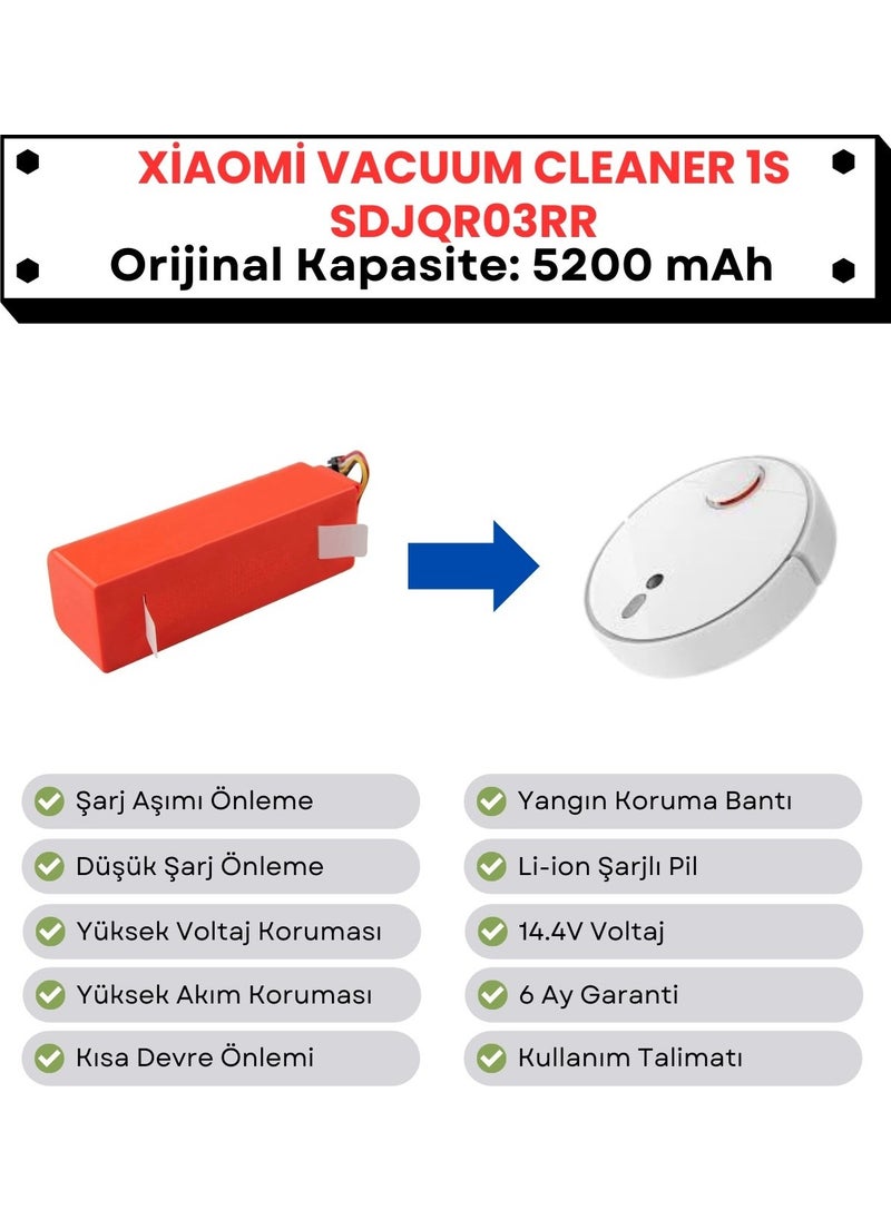 Xiaomi Vacuum Cleaner 1s SDJQR03RR Compatible Battery 14.4V 5200 Mah Original Capacity Robot Vacuum Cleaner Battery
