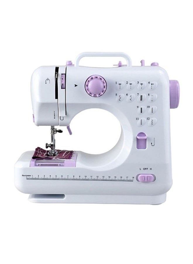 12 Stitches Multifunction Mini Sewing Machine FHSM-505 White