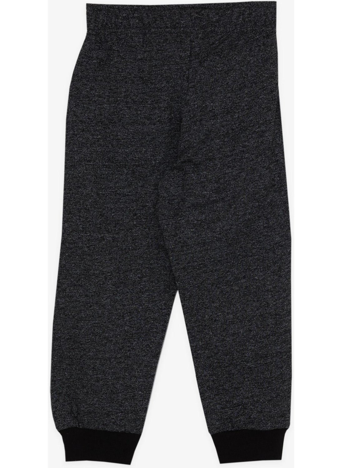 Girls & Boys Boy's Sweatpants with Crest, Pocket, Lace Accessory, Age 1.5-5, Black Melange