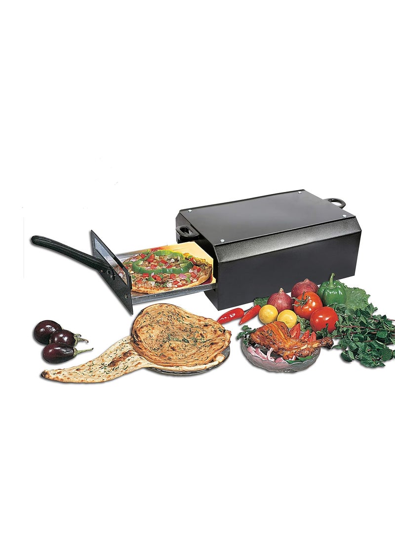Mini Chef Electric Tandoor Big Size With Food Warming Top Heat Proof Stand 2 Pcs Magic Cloth Recipe Book2000 Watts