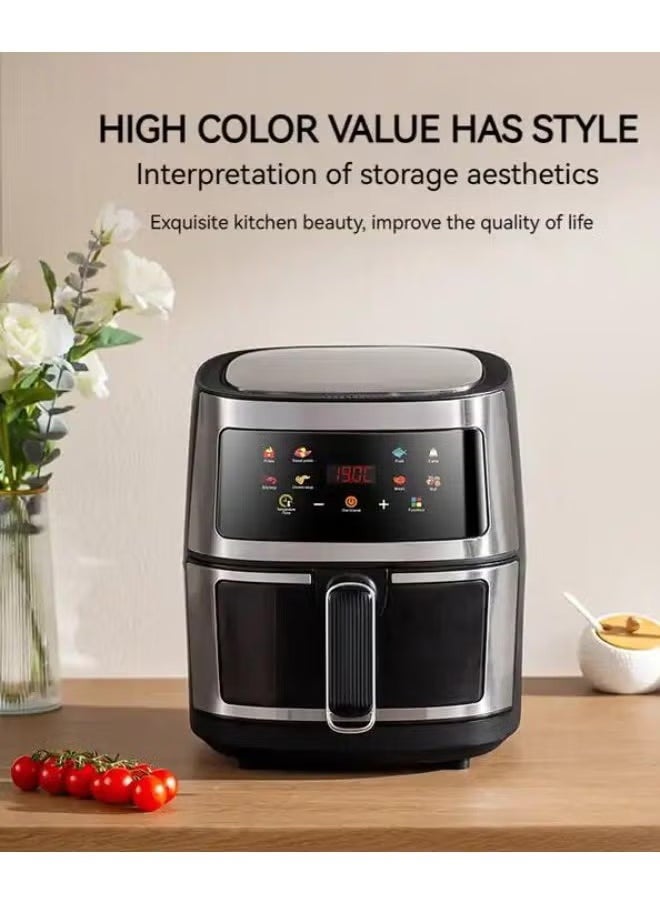 8L Large Capacity Air Fryer – 2400W Digital Touchscreen Oil-Free Fryer for Baking Grilling & Roasting