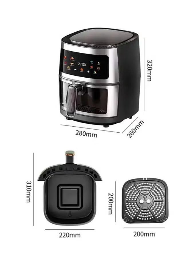 8L Large Capacity Air Fryer – 2400W Digital Touchscreen Oil-Free Fryer for Baking Grilling & Roasting