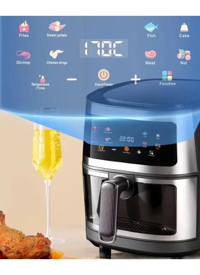 8L Large Capacity Air Fryer – 2400W Digital Touchscreen Oil-Free Fryer for Baking Grilling & Roasting