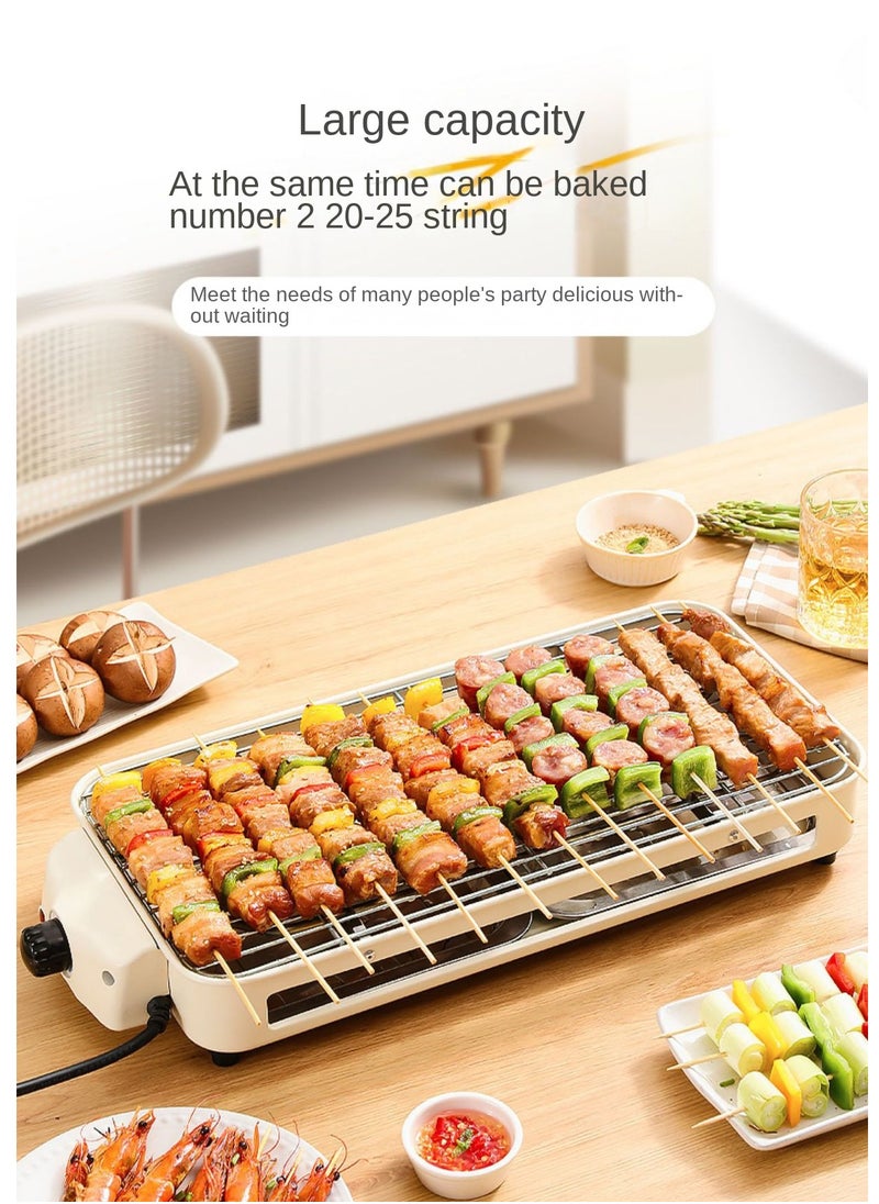 3 In 1 Electric BBQ Grill 1500W With Adjustable Temperature Detachable Parts For Easy Cooking And Cleaning Home Smoke-Free Electric Barbecue Stove Electric Baking Tray Outdoor Indoor Barbecue Machine Multifunctional