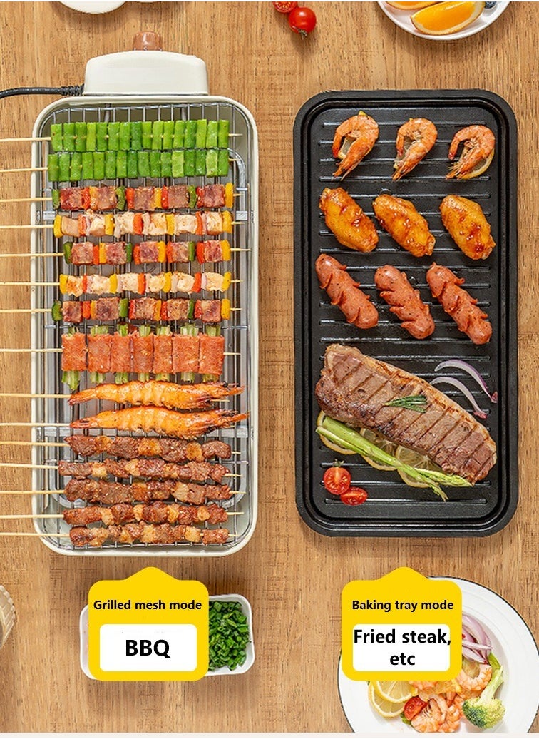 3 In 1 Electric BBQ Grill 1500W With Adjustable Temperature Detachable Parts For Easy Cooking And Cleaning Home Smoke-Free Electric Barbecue Stove Electric Baking Tray Outdoor Indoor Barbecue Machine Multifunctional