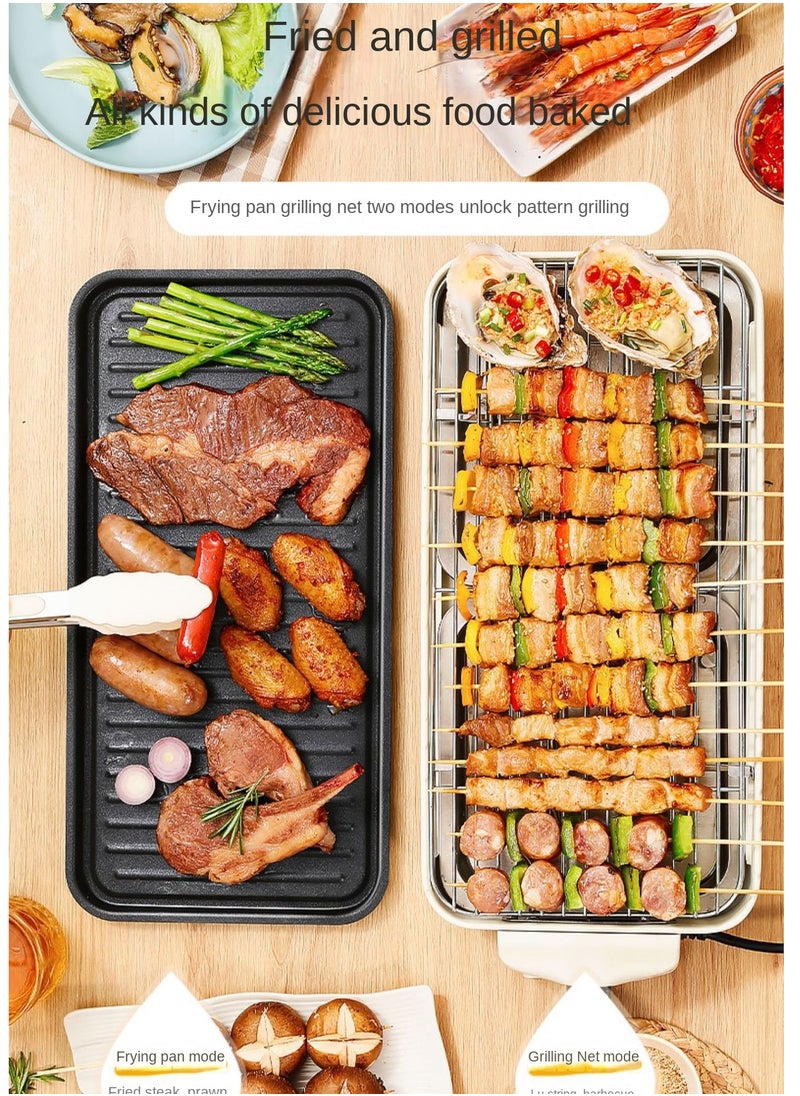 3 In 1 Electric BBQ Grill 1500W With Adjustable Temperature Detachable Parts For Easy Cooking And Cleaning Home Smoke-Free Electric Barbecue Stove Electric Baking Tray Outdoor Indoor Barbecue Machine Multifunctional