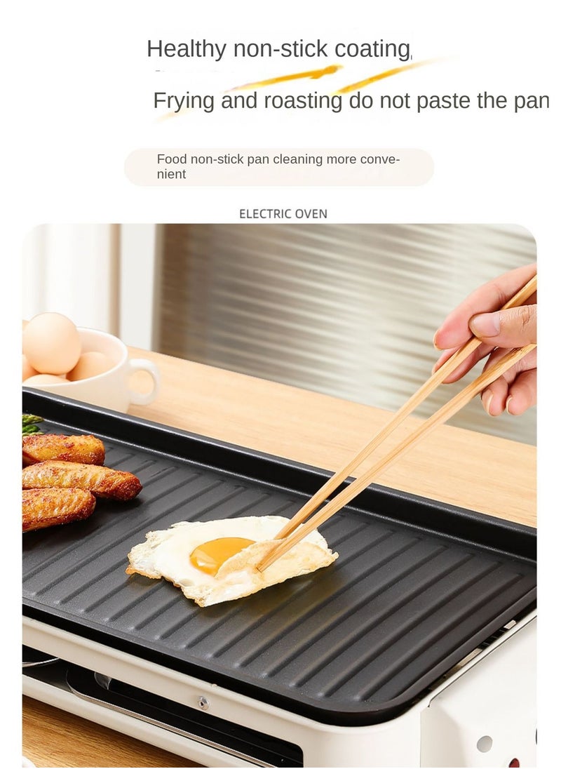 3 In 1 Electric BBQ Grill 1500W With Adjustable Temperature Detachable Parts For Easy Cooking And Cleaning Home Smoke-Free Electric Barbecue Stove Electric Baking Tray Outdoor Indoor Barbecue Machine Multifunctional