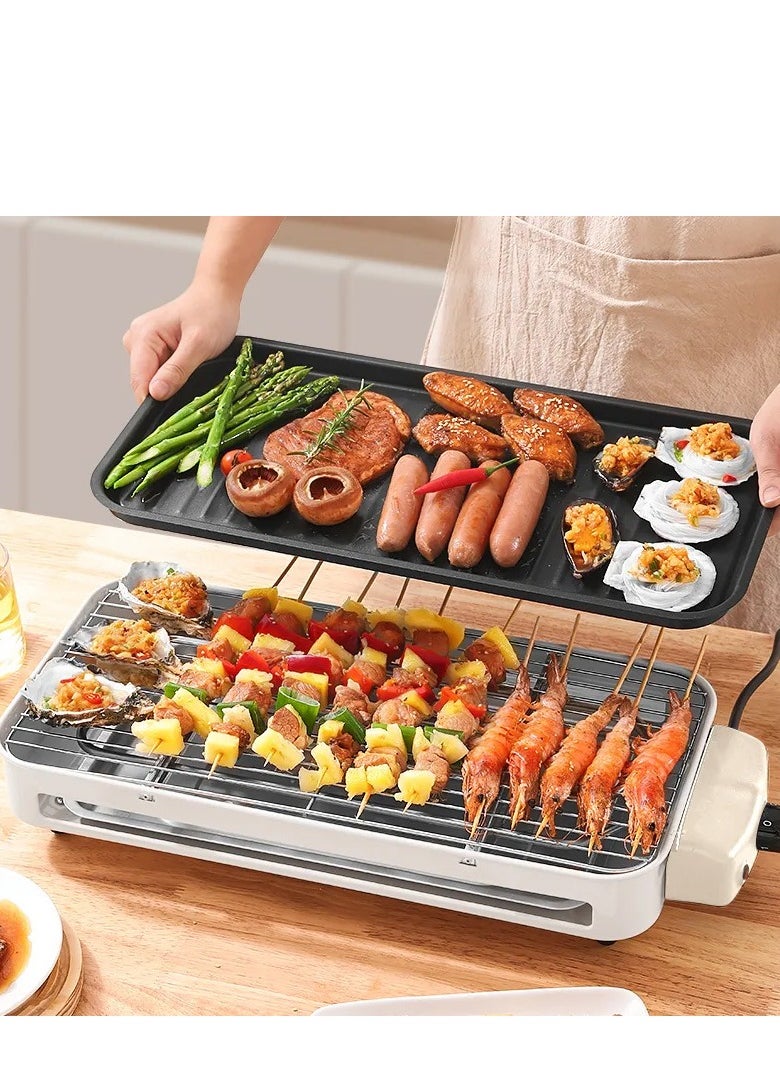 3 In 1 Electric BBQ Grill 1500W With Adjustable Temperature Detachable Parts For Easy Cooking And Cleaning Home Smoke-Free Electric Barbecue Stove Electric Baking Tray Outdoor Indoor Barbecue Machine Multifunctional