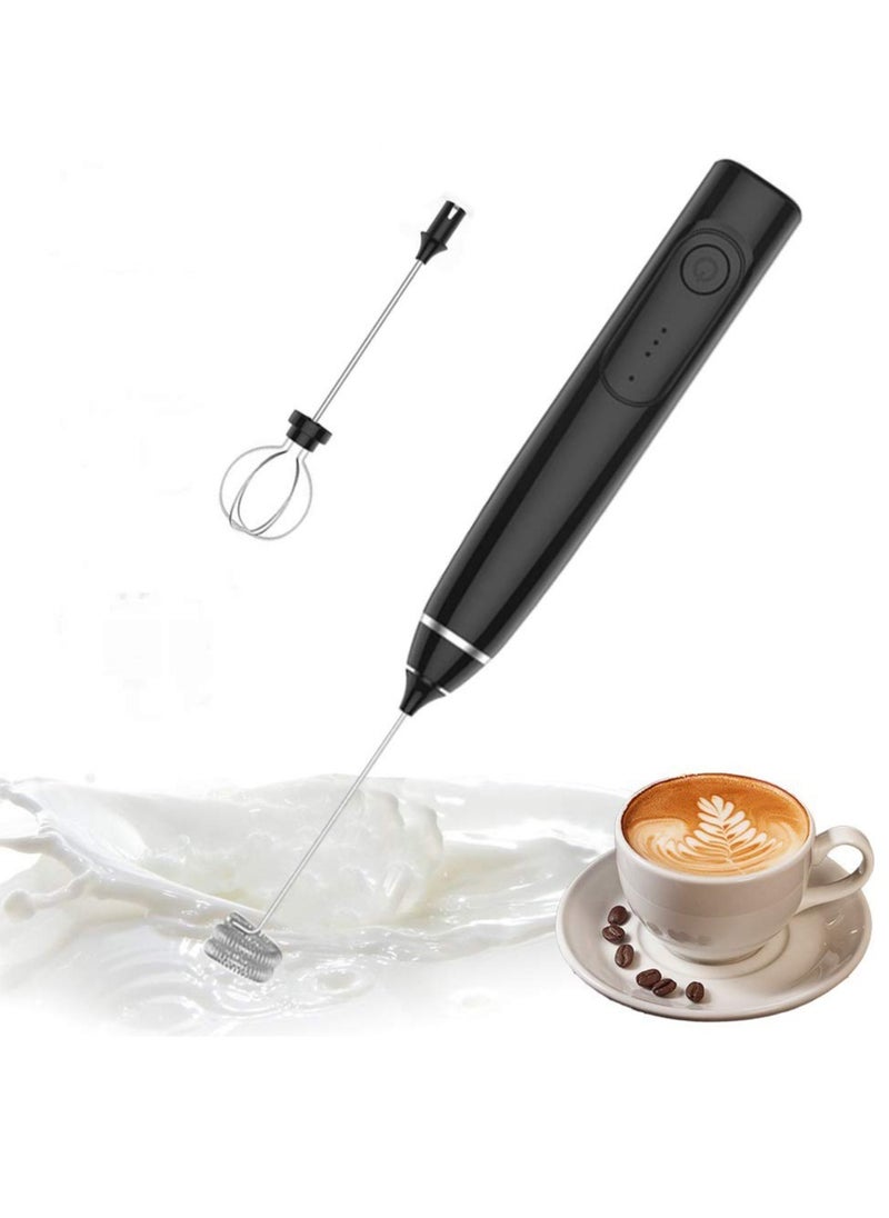 Electric Milk Frother 3 Speeds Adjustable Cordless Foam Mixer Maker with Stainless Whisk for Coffee Protein Powder Egg