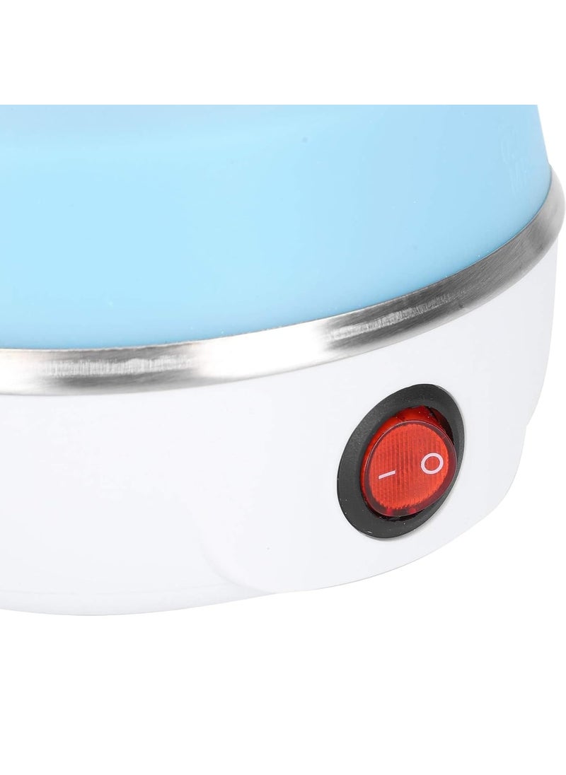RBN Looks foldable Electric kettle for Hot Water 600ml Multipurpose Mini Collapsible Travel Kettle Food Grade Silicone Body Stainless Steel Base Leak Proof Blue