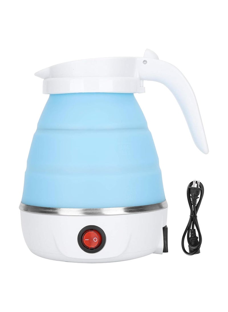 RBN Looks foldable Electric kettle for Hot Water 600ml Multipurpose Mini Collapsible Travel Kettle Food Grade Silicone Body Stainless Steel Base Leak Proof Blue
