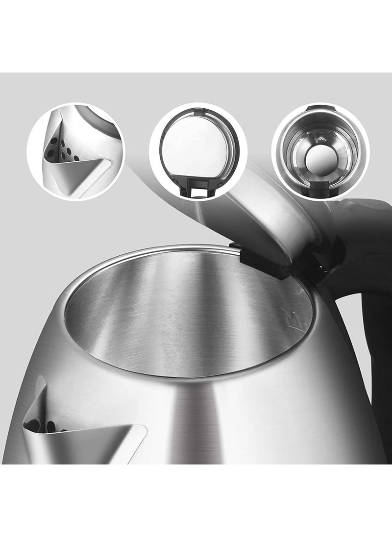 MANOGYAM Electric Kettle Hot Water Kettle Stainless Steel Electric Tea Kettle Coffee Kettle Water Boiler Electric Kettle for Tea Coffee Soup Noodles Auto Cut Off Function 2 Litres