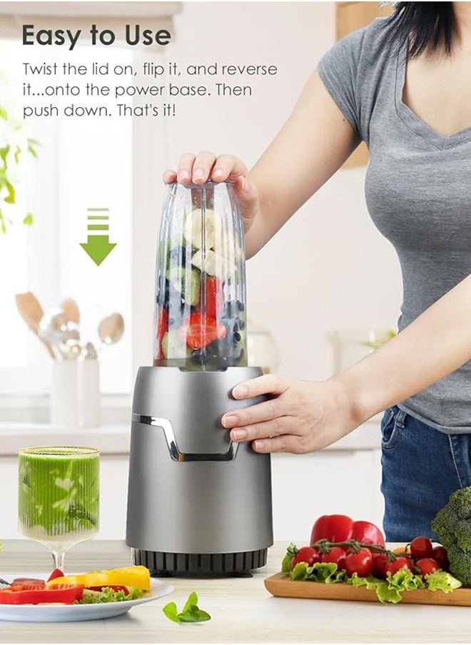 Electric Juicer Countertop Blender,Multifunctional Personal Size Blenders,Citrus Juicer and Grain Grinder Mill Combo,Smoothie Maker with 800W Watt 2* 798ML To-Go Cups 298 ML Grinding Cup for Protein Shake,Baby Food,Frozen Drink