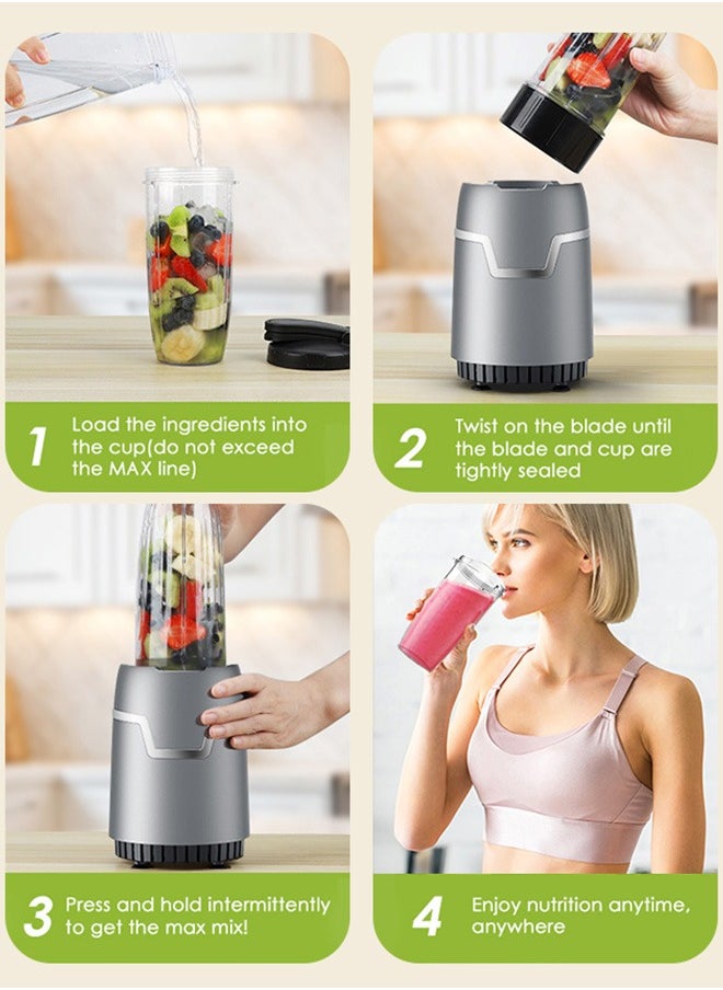 Electric Juicer Countertop Blender,Multifunctional Personal Size Blenders,Citrus Juicer and Grain Grinder Mill Combo,Smoothie Maker with 800W Watt 2* 798ML To-Go Cups 298 ML Grinding Cup for Protein Shake,Baby Food,Frozen Drink
