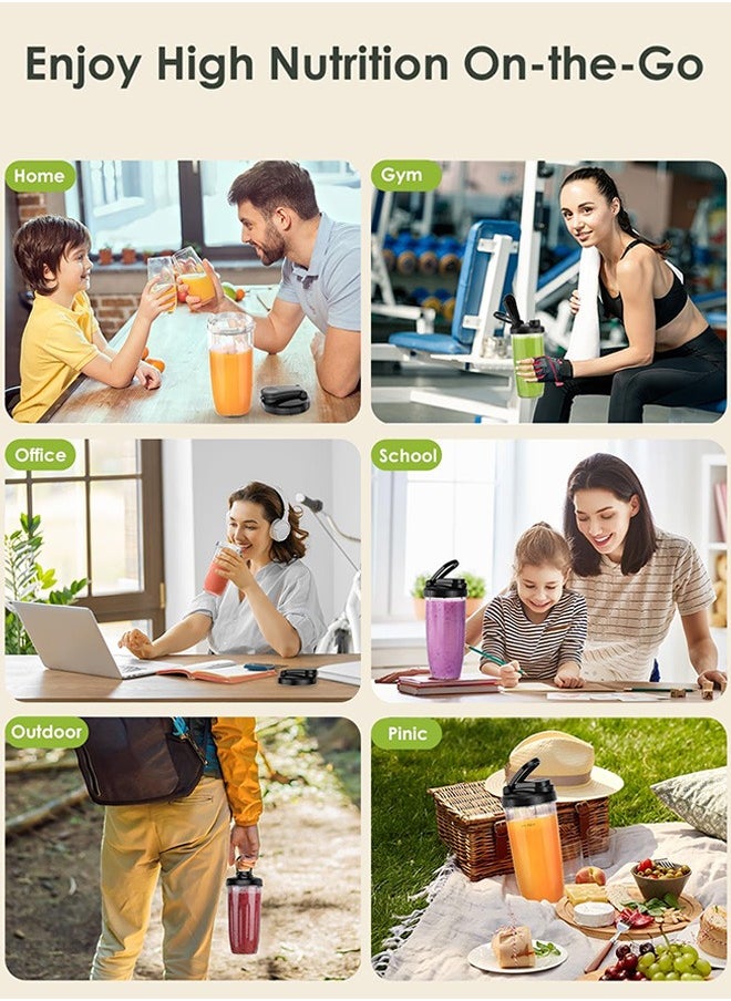 Electric Juicer Countertop Blender,Multifunctional Personal Size Blenders,Citrus Juicer and Grain Grinder Mill Combo,Smoothie Maker with 800W Watt 2* 798ML To-Go Cups 298 ML Grinding Cup for Protein Shake,Baby Food,Frozen Drink