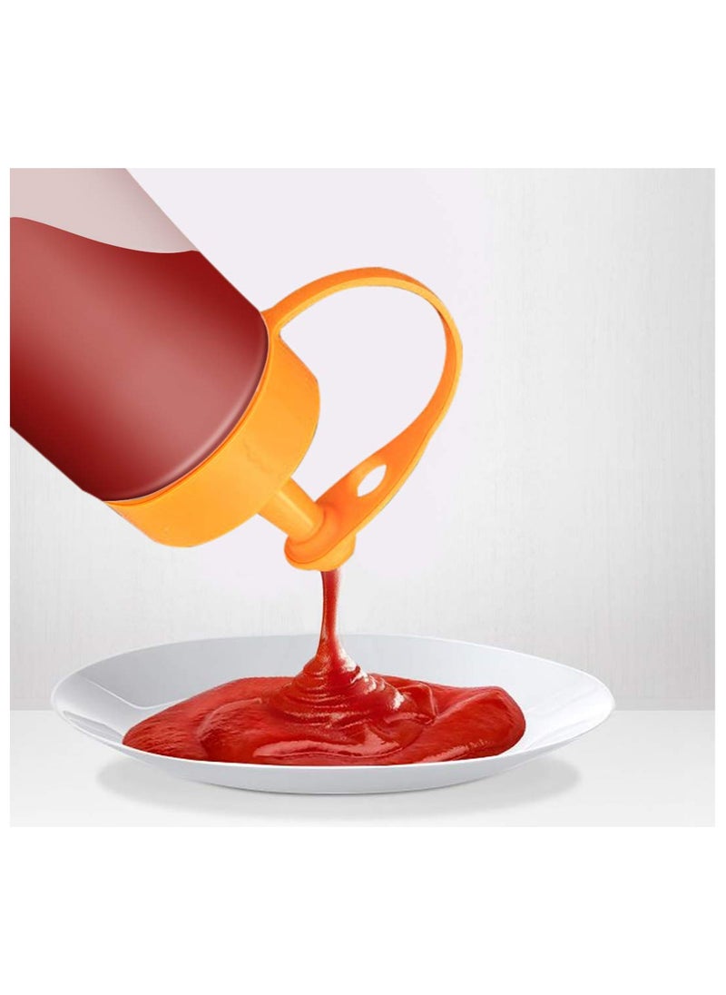 Squeeze Bottle, 4 Plastic Squeeze Squirt Condiment Bottles Sauce Bottles with Caps, for Sauce, BBQ, Hot and Olive Oil, Condiments, Oil,  Use Your Imagination to Make Delicious Food, White
