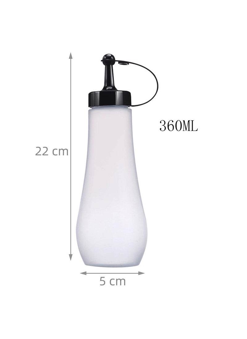 Squeeze Bottle, 4 Plastic Squeeze Squirt Condiment Bottles Sauce Bottles with Caps, for Sauce, BBQ, Hot and Olive Oil, Condiments, Oil,  Use Your Imagination to Make Delicious Food, White