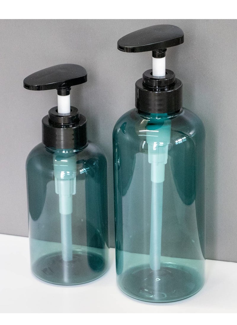 Shampoo and Conditioner Dispenser Bottles, 2PCS 10oz Plastic Soap Lotion Containers with Pump, and 2 Pack 16 oz Refillable Empty Shower Bottle for Body Wash (4PCS)