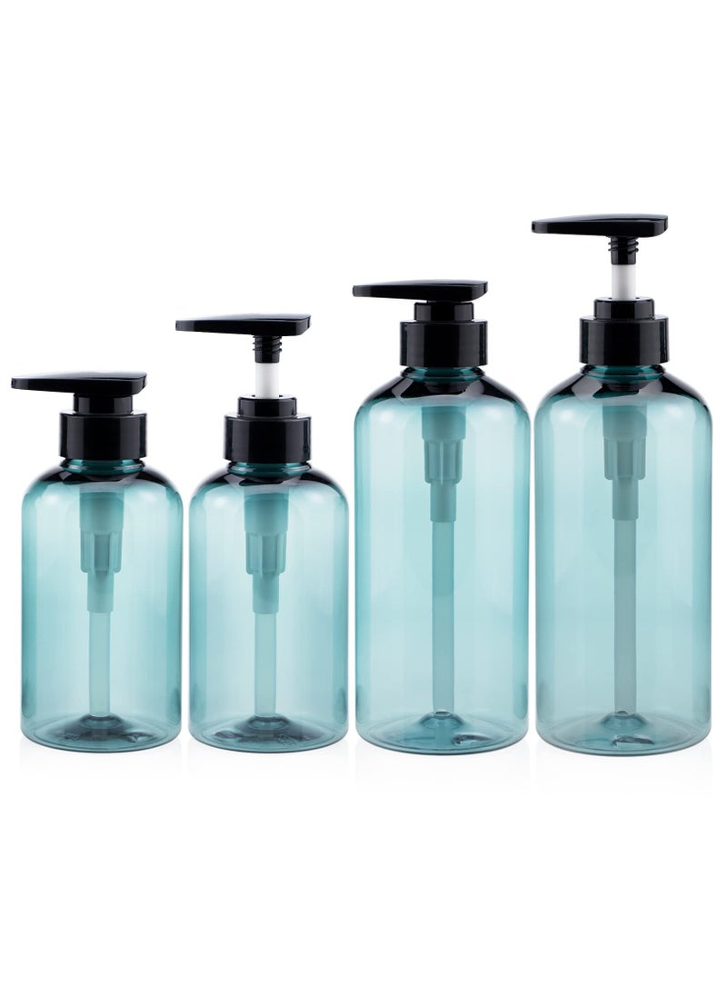 Shampoo and Conditioner Dispenser Bottles, 2PCS 10oz Plastic Soap Lotion Containers with Pump, and 2 Pack 16 oz Refillable Empty Shower Bottle for Body Wash (4PCS)