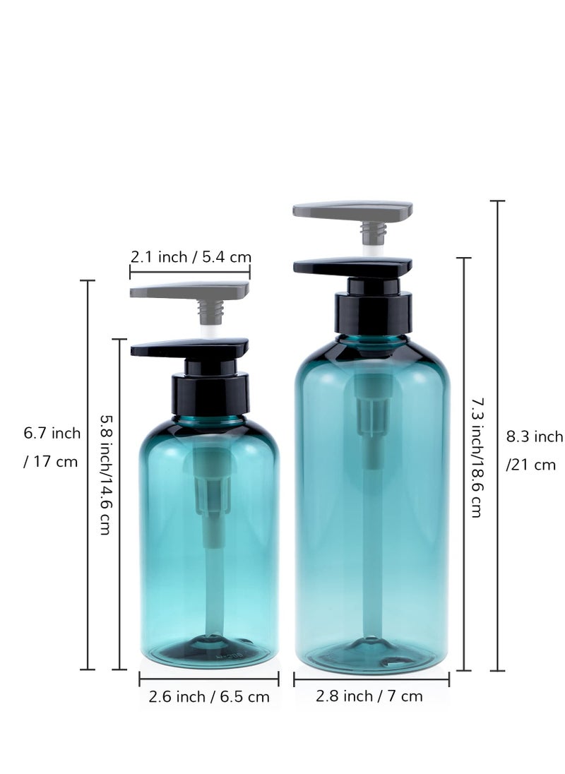 Shampoo and Conditioner Dispenser Bottles, 2PCS 10oz Plastic Soap Lotion Containers with Pump, and 2 Pack 16 oz Refillable Empty Shower Bottle for Body Wash (4PCS)